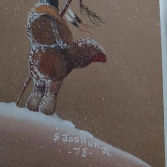 Paintings by Native American artist E. Joshua Jr. ( 3 paintings 10 × 8)